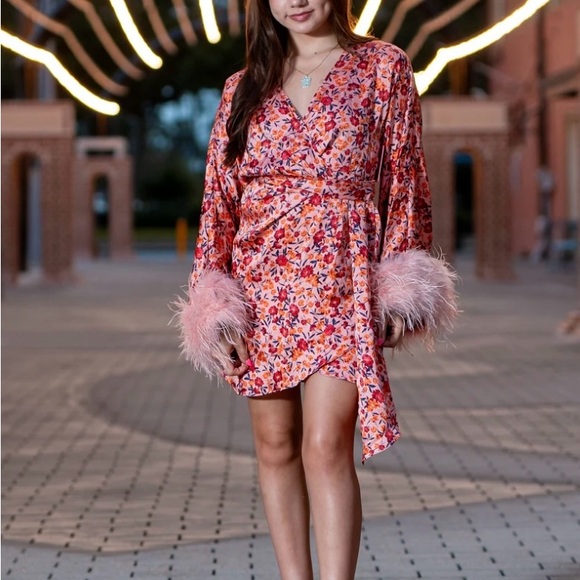 Buddy Love Anisa Feather Sleeve mini dress - Picture 3 of 4